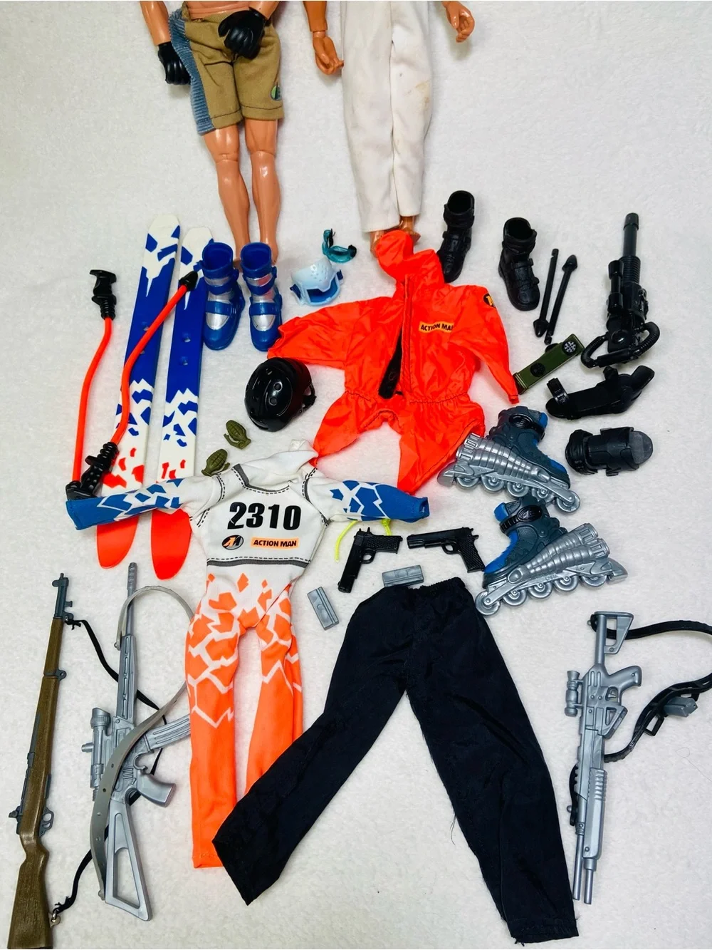 1990s Action Man + Max Steele Action Figures + Action Man Clothes + Weapons